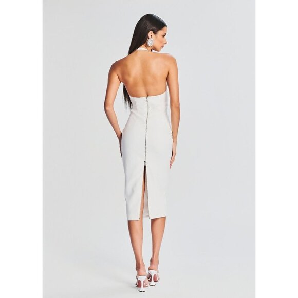 Retrofete Cheryl Dress in White New Womens Bodycon Pencil Midi - Picture 15 of 16